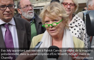 Eva Joly chahutée à Chantilly par des partisans d'Eric Woerth
