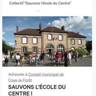 Le Comité de Sauvegarde de L'Ecole du Centre reçu par le maire