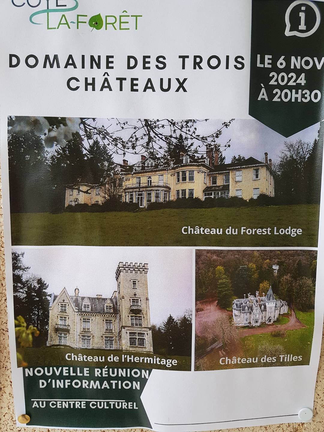 Trois châteaux : réunion publique du 6 novembre 2024