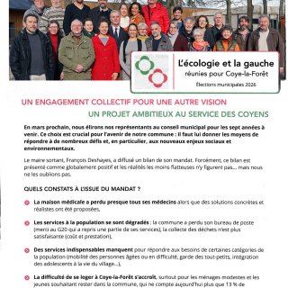 UN ENGAGEMENT COLLECTIF POUR UNE AUTRE VISION