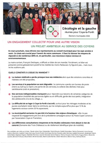 UN ENGAGEMENT COLLECTIF POUR UNE AUTRE VISION