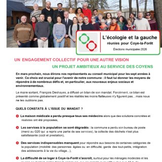 UN ENGAGEMENT COLLECTIF POUR UNE AUTRE VISION